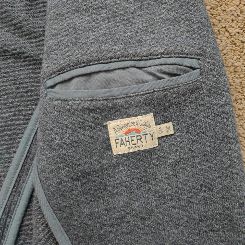 FAHERTY Mens Knit Blazer XS Gray Cotton Blend Casual Prep Tailored Jacket